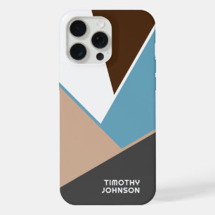 Benutzerdefinierte Weiße Braune Blaue Graue Beige iPhone 15 Pro Max Hülle