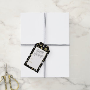Benutzerdefinierte weiße Gold-Schneeflocken-Polka- Geschenkanhänger