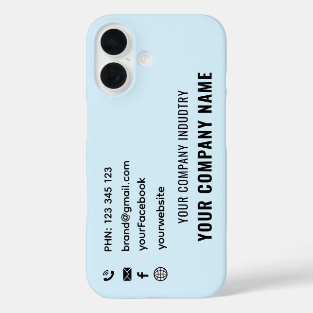 Benutzerdefinierte Werbe- Geschäftslogo Pro-Karten iPhone 16 Hülle (Rückseite)
