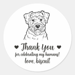 Benutzerdefinierte Wheaten Terrier Hund Hochzeitsg Runder Aufkleber