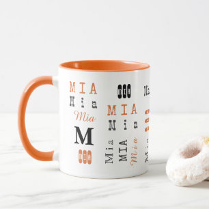Benutzerdefinierte wiederholende Namen & Monogramm Tasse