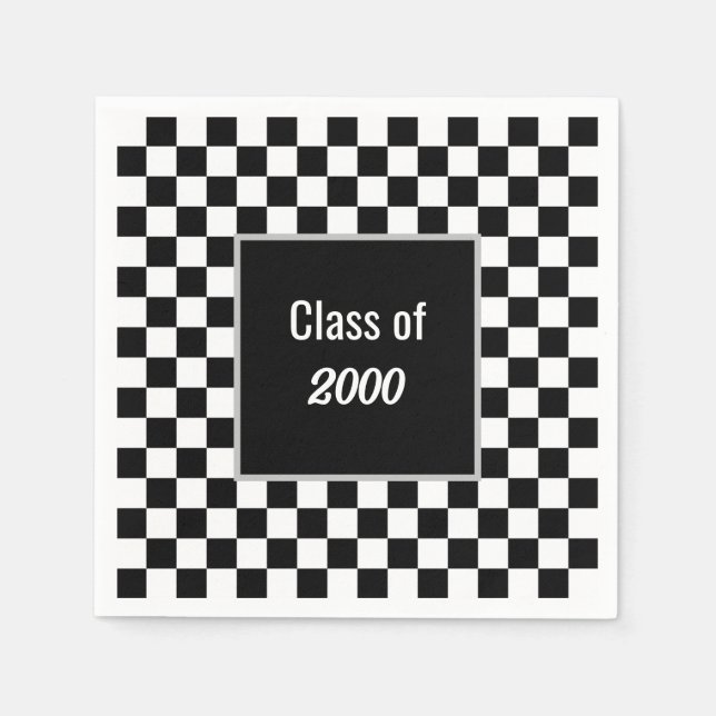 Benutzerdefinierte Wiedersehen mit schwarzer Check Serviette (Vorderseite)