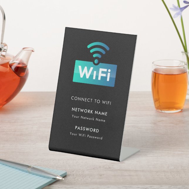 Benutzerdefinierte Wifi-Netzwerk verbinden Moderne Sockelschild (In SItu)