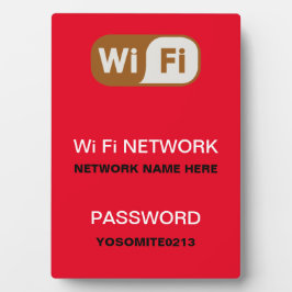 Benutzerdefinierte WiFi-Netzwerkkennwortinformatio Fotoplatte