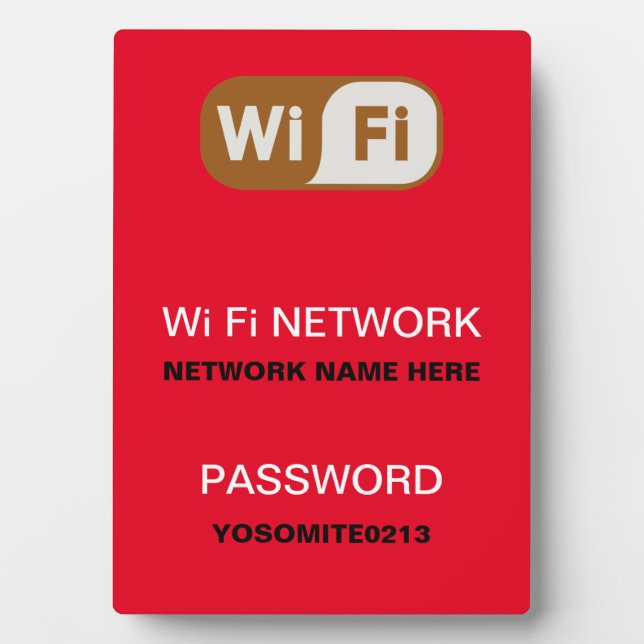 Benutzerdefinierte WiFi-Netzwerkkennwortinformatio Fotoplatte (Vorderseite)