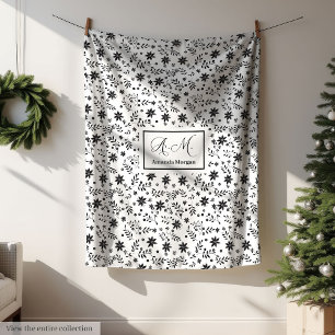 Benutzerdefinierte Wildblumen-Decke Minimalistisch Fleecedecke