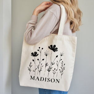 Benutzerdefinierte Wildblumen-Tasche als Dankeschö Tragetasche