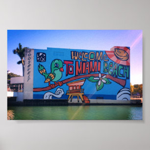 Benutzerdefinierte Willkommen in Miami Beach Flori Poster