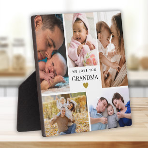 Benutzerdefinierte Wir lieben dich Oma 5 Foto-Coll Fotoplatte