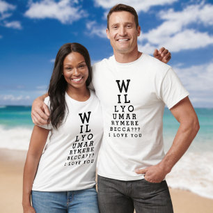 Benutzerdefinierte Wirst du mich heiraten Ehe Opti T-Shirt