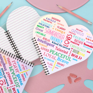Benutzerdefinierte Word Art Herz Keepake Fügen Sie Notizbuch