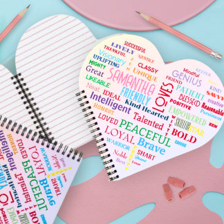 Benutzerdefinierte Word Art Herz Keepake Fügen Sie Notizbuch