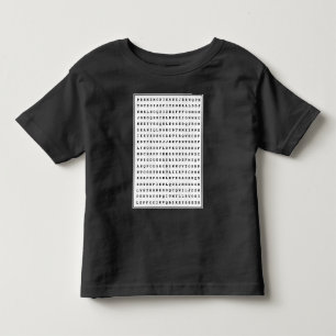 Benutzerdefinierte Wortsuche mit 12 Wörtern Kleinkind T-shirt