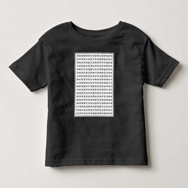 Benutzerdefinierte Wortsuche mit 12 Wörtern Kleinkind T-shirt (Vorderseite)