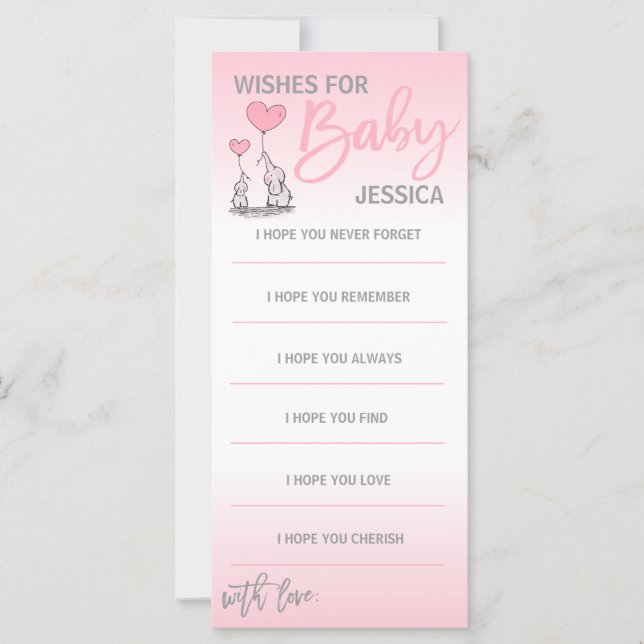 Benutzerdefinierte Wünsche für BABY Shower Girl Pi (Vorderseite)
