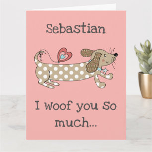 Benutzerdefinierte Wurst Hunde Dackel Valentinstag Karte