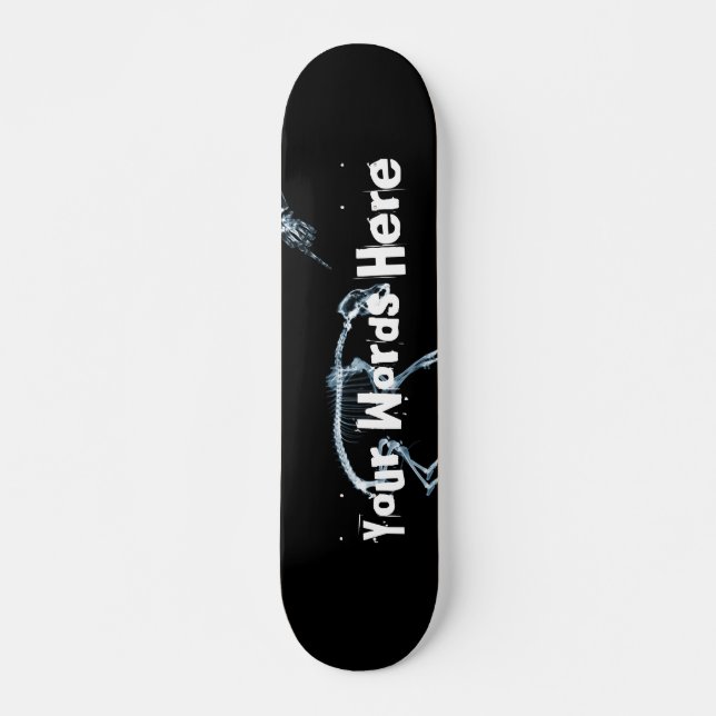 Benutzerdefinierte X-Ray Skeleton Bad Dog Blue Boa Skateboard (Vorne)
