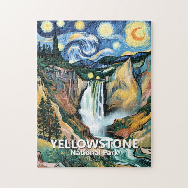 Benutzerdefinierte Yellowstone Lower Falls Van Gog (Vertikal)