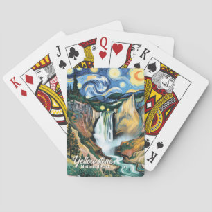 Benutzerdefinierte Yellowstone Lower Falls Van Gog Spielkarten