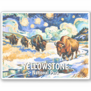 Benutzerdefinierte Yellowstone-Wildlife-Büffel-Nat Aufkleber