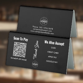 Benutzerdefinierte Zahlungsmethoden Schwarz Tischaufsteller