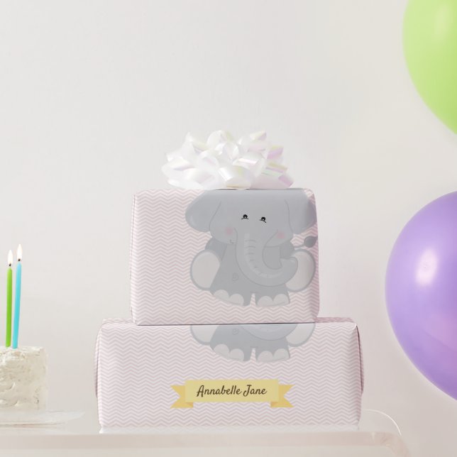 Benutzerdefinierte Zickzack Streifen mit Namen und Geschenkpapier (Partygeschenke)