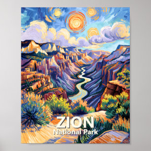 Benutzerdefinierte Zion National Park Canyon Sonne Poster
