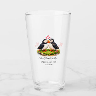 Benutzerdefinierte Zwei Herzen Eine Liebe Papageie Glas