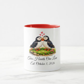 Benutzerdefinierte Zwei Herzen Eine Liebe Papageie Tasse