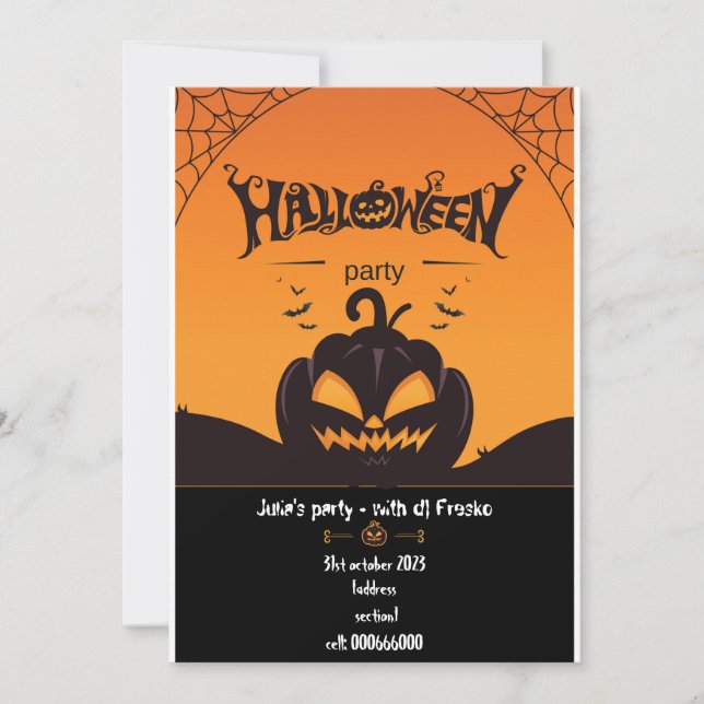 Benutzerdefinierte Zwischeneinladung für Halloween Einladung (Vorderseite)