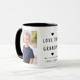 Benutzerdefinierter 2-Foto-Lieb-Dich-Opa-Minimalis Tasse