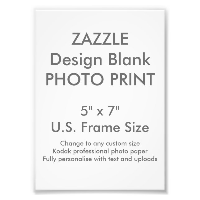 Benutzerdefinierter 5 Zoll x 7 Zoll Foto Print (US (Vorne)