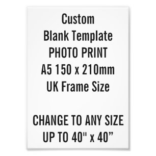 Benutzerdefinierter A5-Fotodruck UK-Rahmengröße Fotodruck
