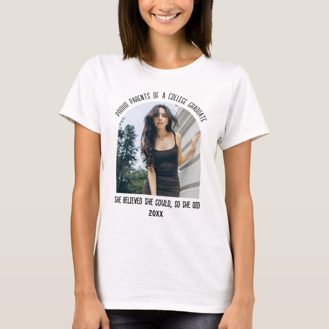 Benutzerdefinierter Abschluss Foto T - Shirt (Vorderseite)