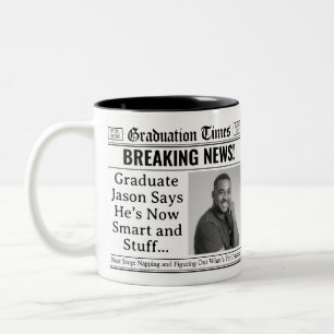 Benutzerdefinierter Abschlussbecher, Lustige perso Zweifarbige Tasse