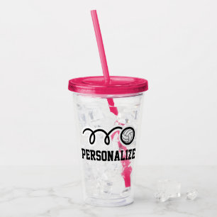 Benutzerdefinierter Acryl-Tumbler-Glas für Volleyb Acryltrinkbecher