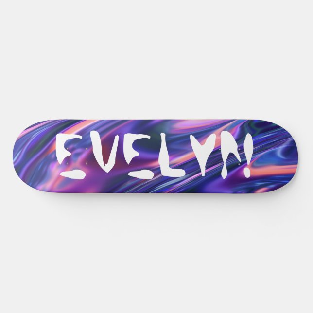 Benutzerdefinierter Add Name Lila Cyberpunk-Stil Skateboard (Horizontal)