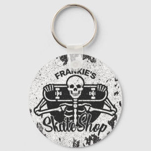 Benutzerdefinierter ADNAME Skull Skateboard Skate  Schlüsselanhänger