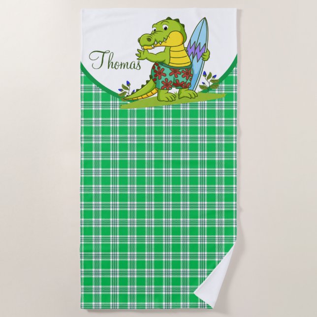 Benutzerdefinierter Alligator Strandtuch (Vorderseite)