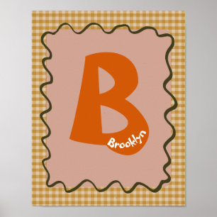 Benutzerdefinierter Alphabet-Buchstabe B Poster Ki