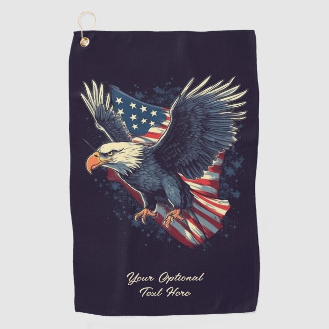 Benutzerdefinierter amerikanischer Adler Golfhandtuch (Vorderseite)