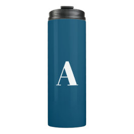 Benutzerdefinierter Anfangsbuchstabe aquamarin bla Thermosbecher