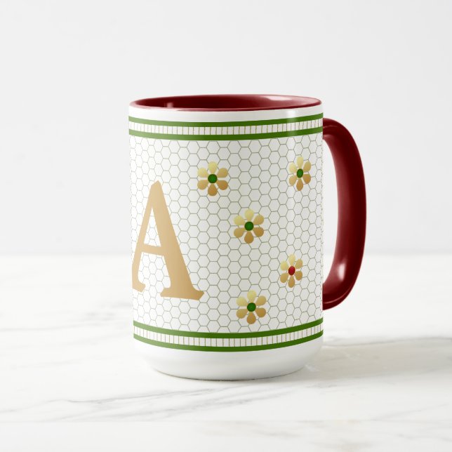 Benutzerdefinierter Anfangsbuchstabe | Chic Gold D Tasse (VorderseiteRechts)