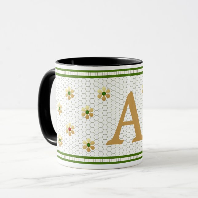 Benutzerdefinierter Anfangsbuchstabe | Chic Gold D Tasse (Vorderseite Links)
