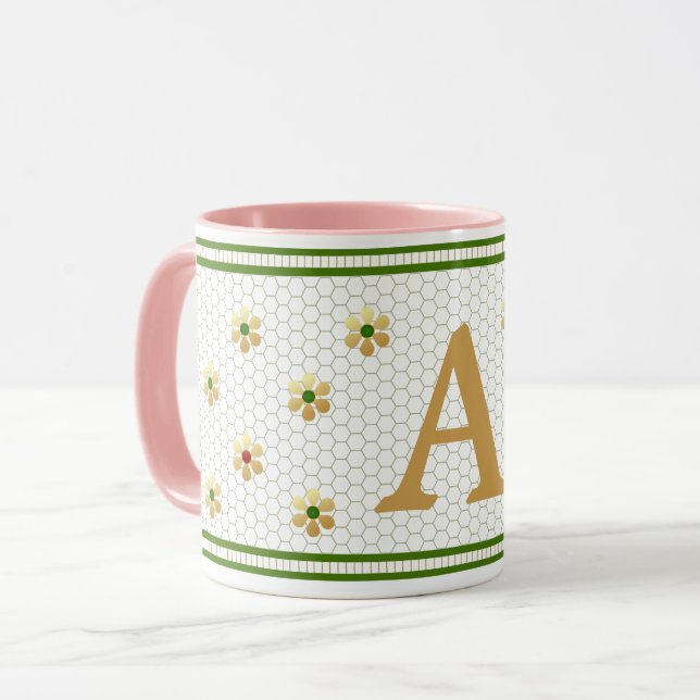 Benutzerdefinierter Anfangsbuchstabe | Chic Gold D Tasse (Vorderseite Links)