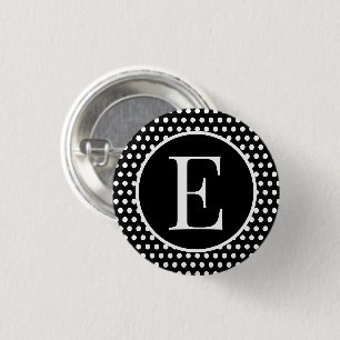 Benutzerdefinierter Anfangsbuchstabe Polka Dots Bl Button