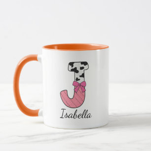 Benutzerdefinierter Anfangsbuchstabe Tasse Rosa