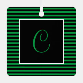 Benutzerdefinierter Anfangsgrün und schwarz Streif Ornament Aus Metall