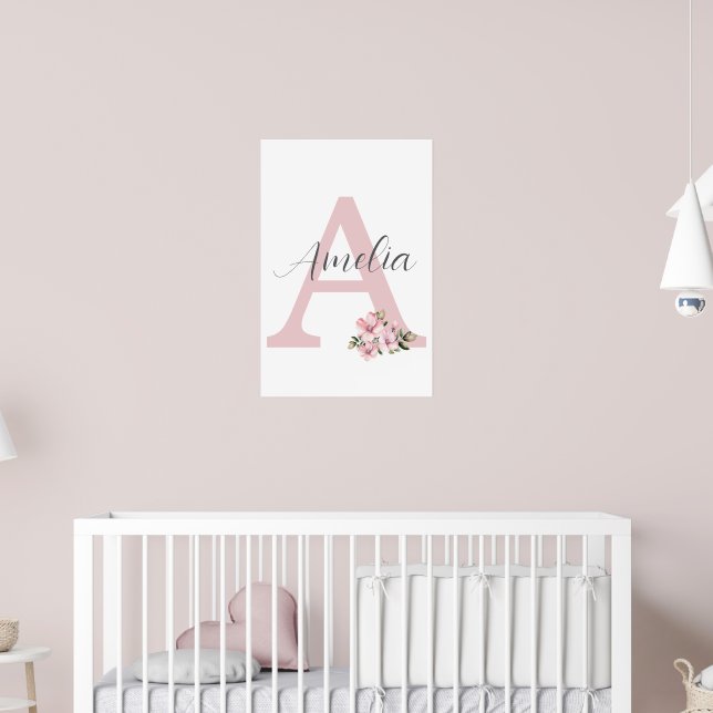 Benutzerdefinierter Anfangsname Personalisiertes K Poster (Kinderzimmer 2)