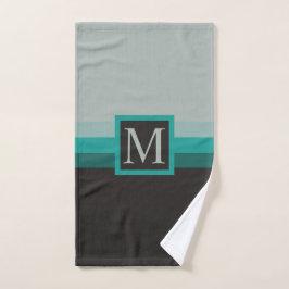Benutzerdefinierter, Aquamariner, grüner, schwarze Handtuch